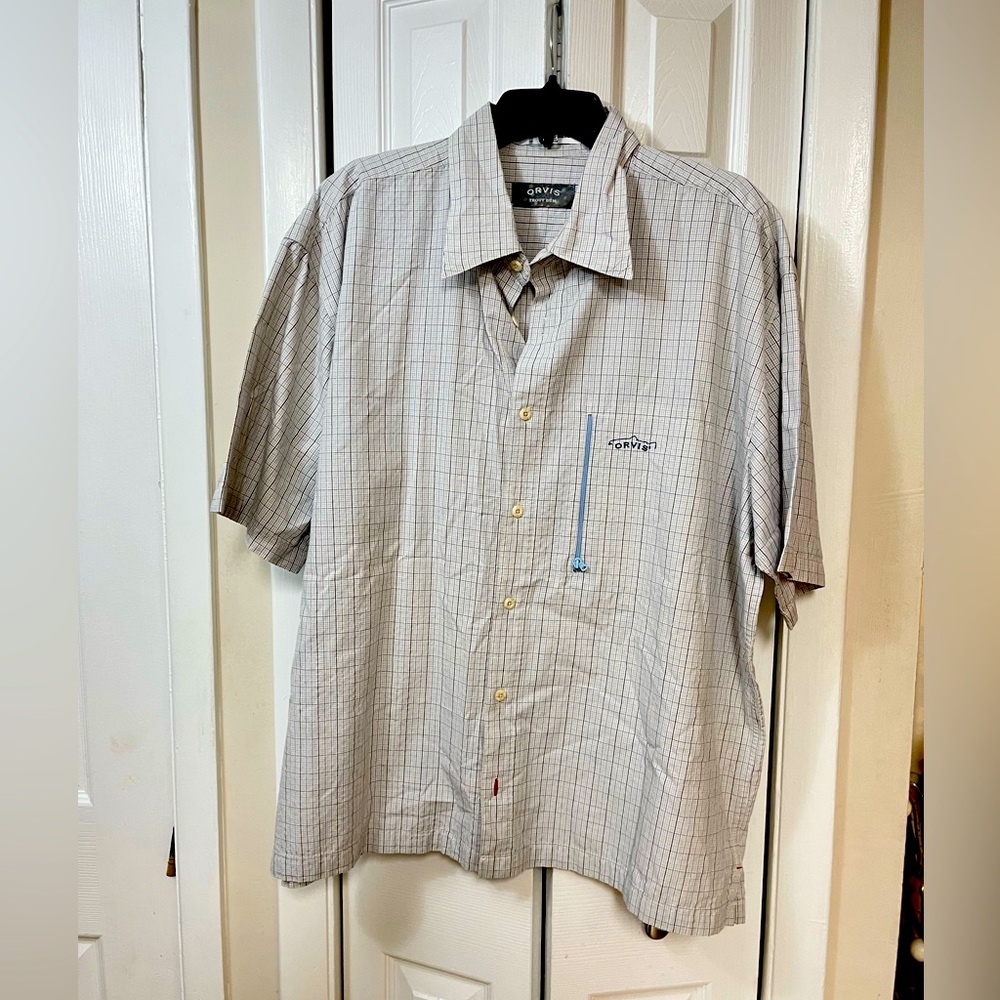💯 cotton Orvis Breathable Zip Pocket Short Sleeve Button Shirt